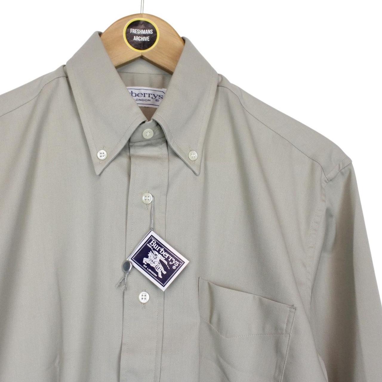 Vintage 90s Burberry Beige Long Sleeve Cotton Shirt