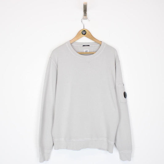CP Company Grey Resist Dyed Cotton Lens Sweatshirt Jumper