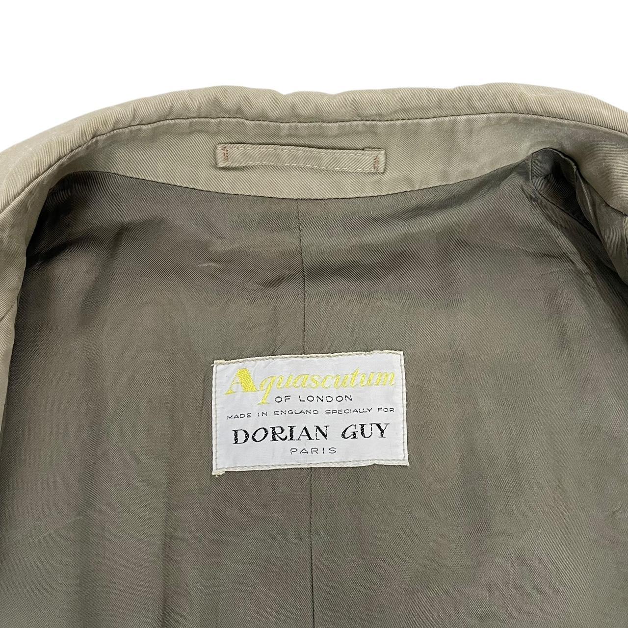 Vintage 80s Aquascutum Aqua 5 Khaki Green Rainproof Trench Coat