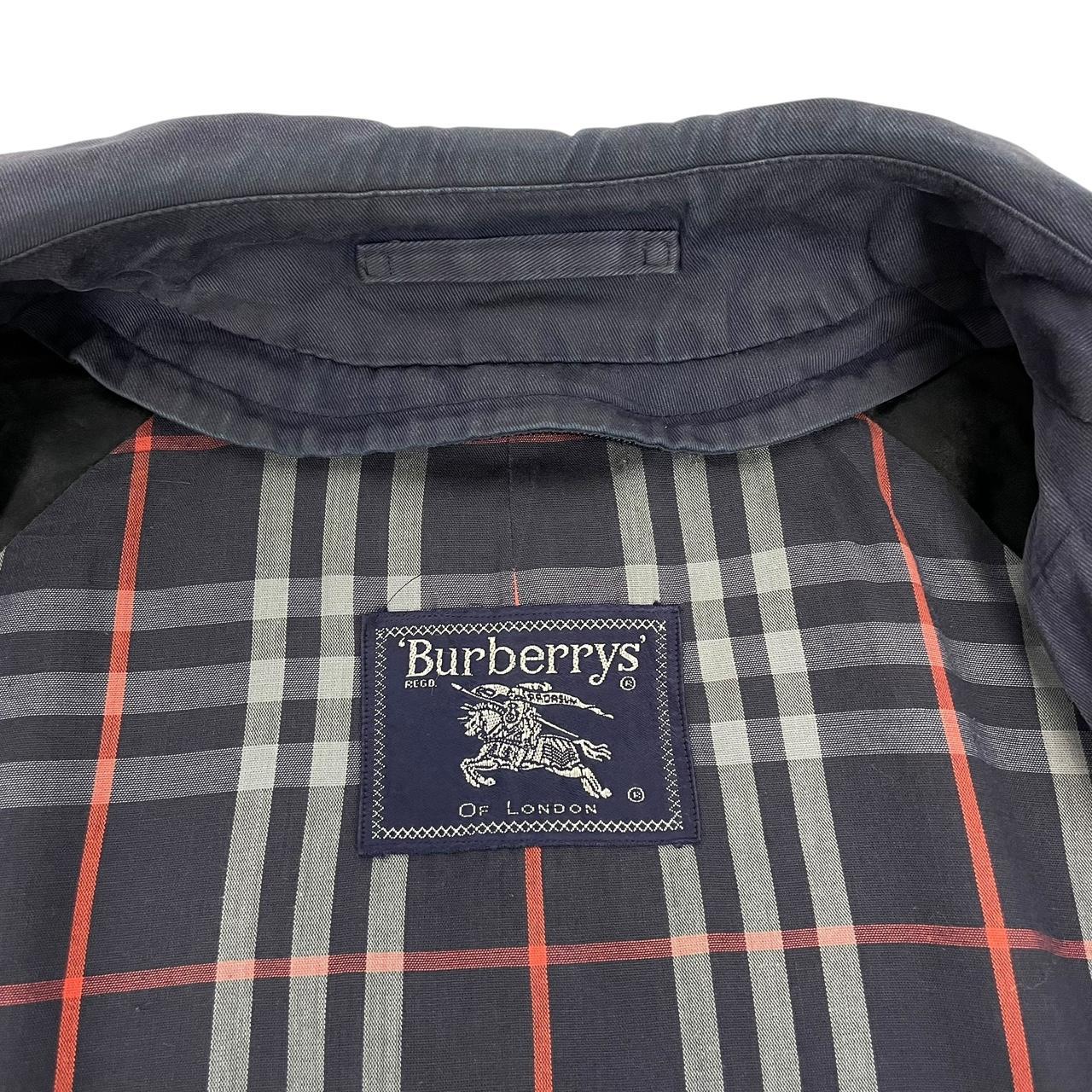 Vintage 90s Burberry Navy Blue Single Breasted Trench Coat