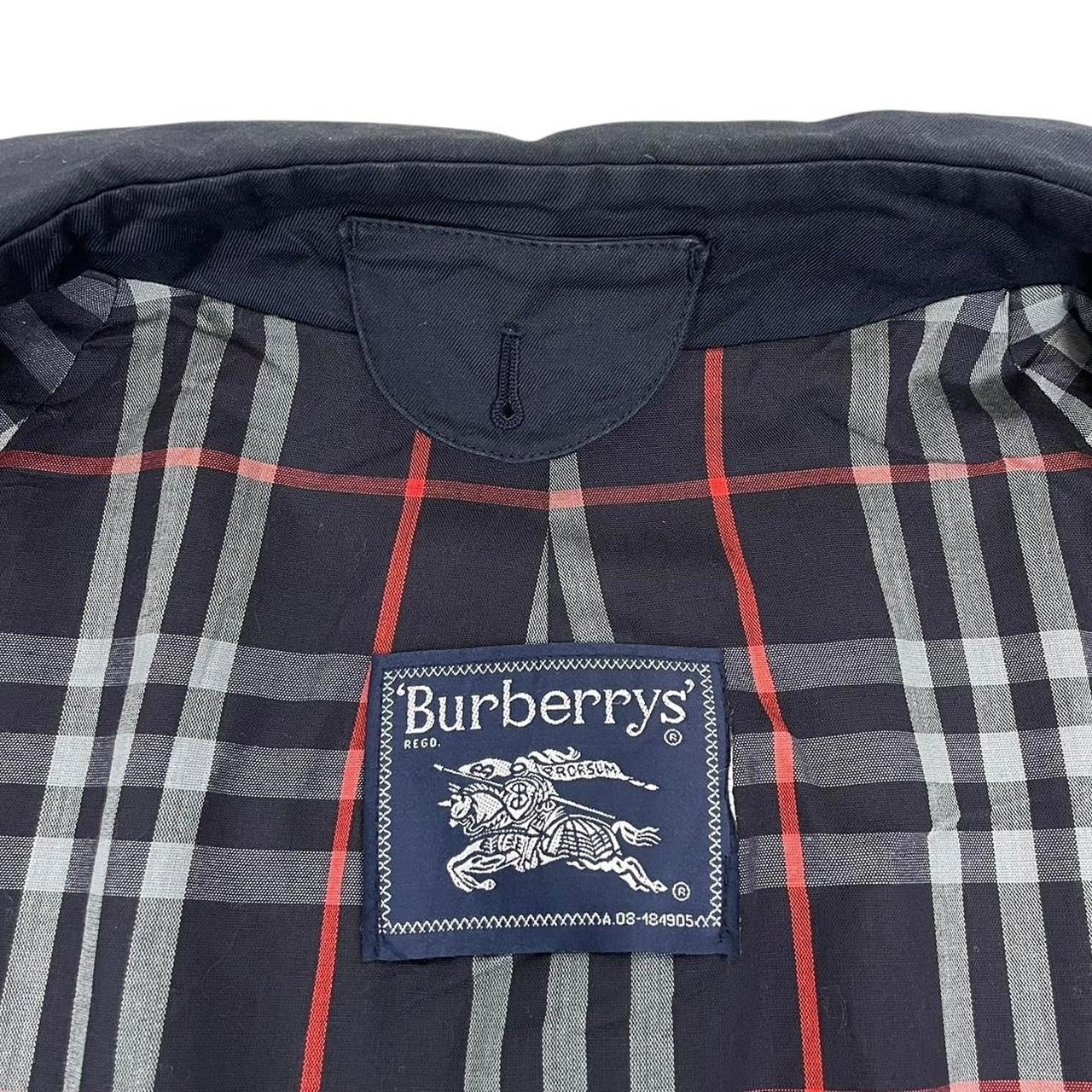 Vintage 90s Burberry Navy Blue Belted Single Breasted Trench Coat