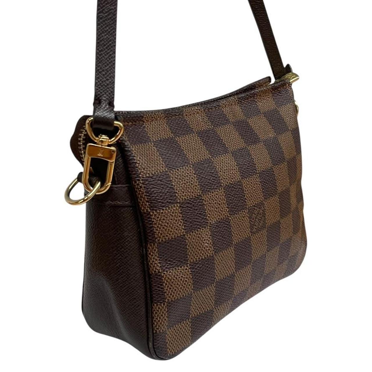 Vintage Louis Vuitton 2001 Brown and Tan Damier Ebene Trousse Pochette Bag