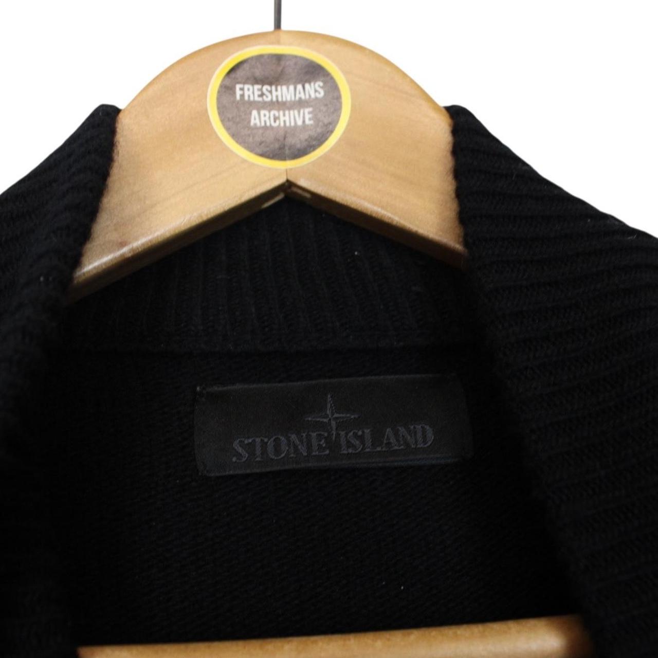 Stone Island Ghost AW 2024 Black Full Zip Virgin Wool Knit Jumper