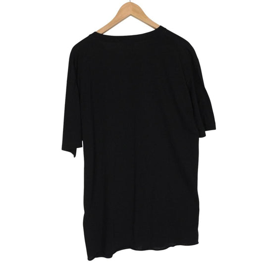 Saint Laurent Paris Black Short Sleeve Signature Logo Cotton T-Shirt