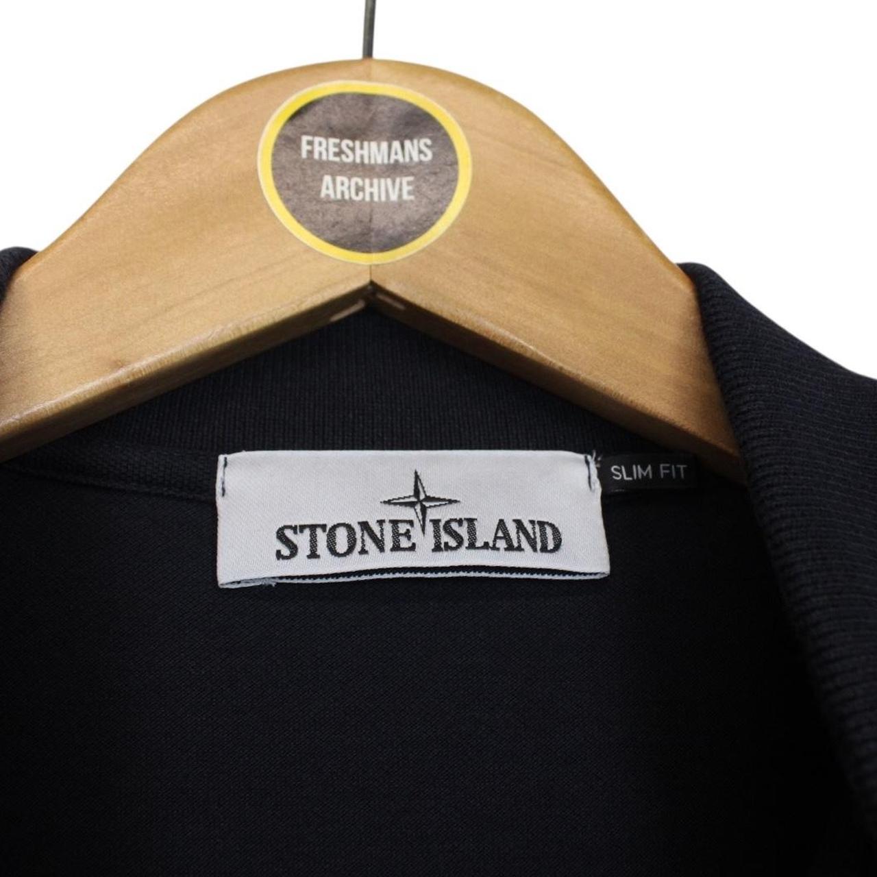 Stone Island Navy Blue Short Sleeve Compass Cotton Polo Shirt