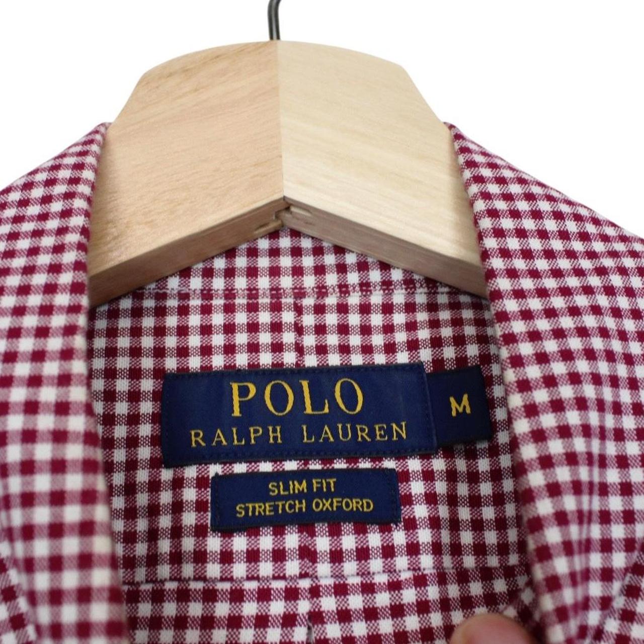 Polo Ralph Lauren Red and White Gingham Check Long Sleeve Cotton Shirt