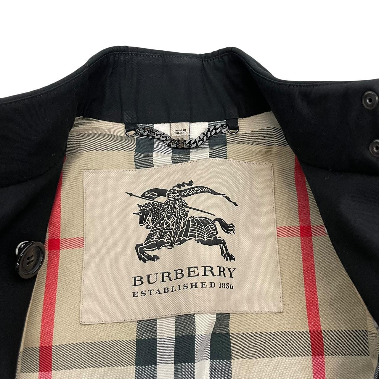 Burberry Black Nova Check Double Breasted Belted Short Trench Coat