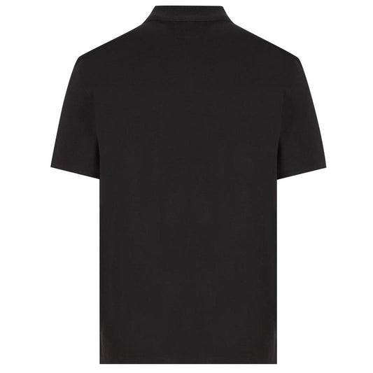 CP Company Black Stretch Cotton Piquet Polo Shirt