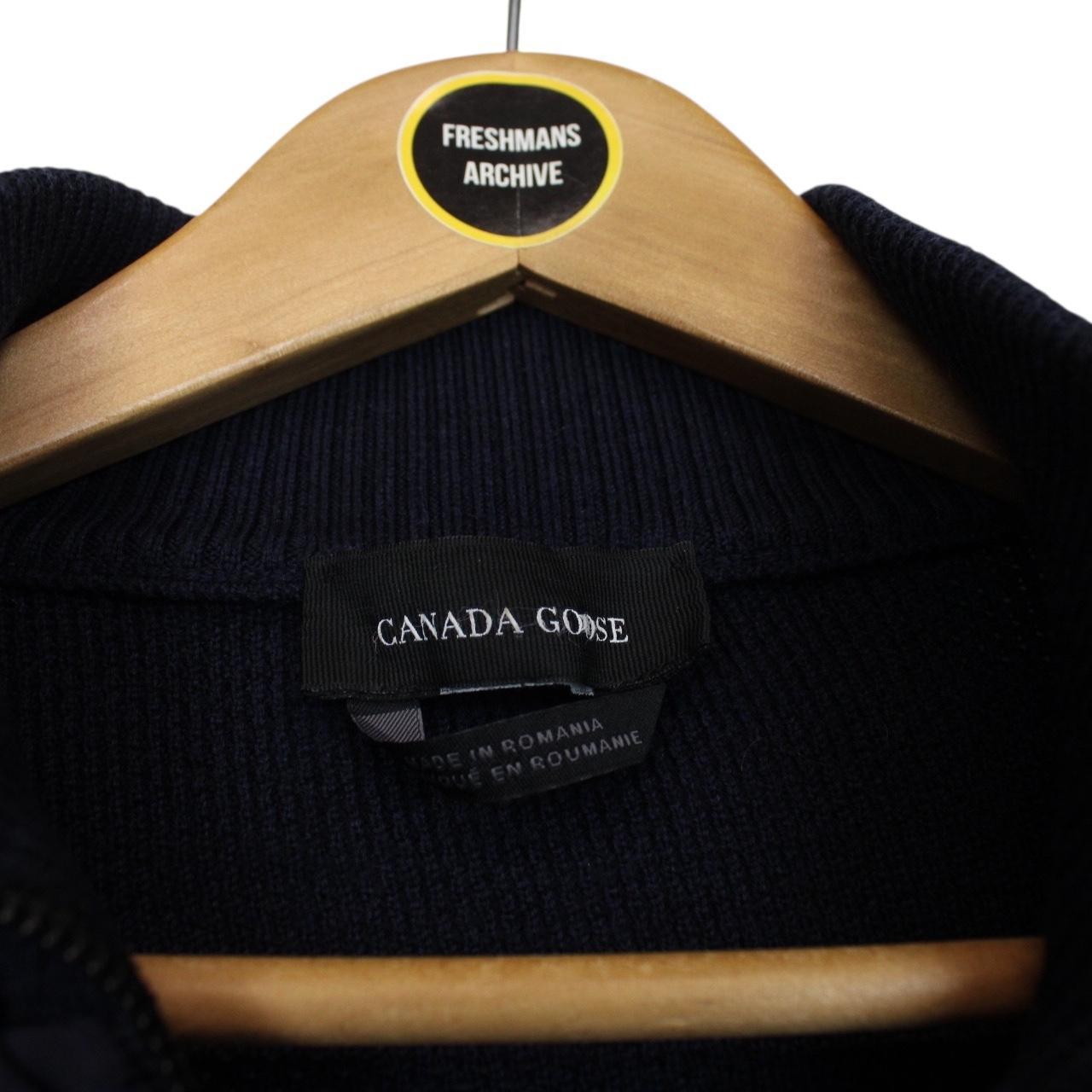 Canada Goose Hybridge Wool Knit Navy Blue Down Gilet / Bodywarmer