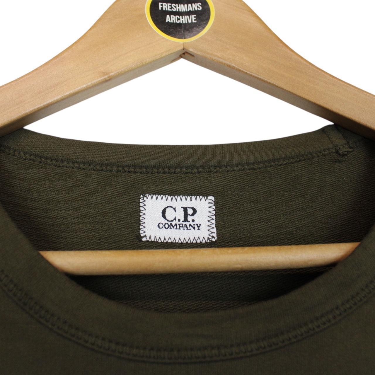 CP Company Khaki Green Goggle Lens Cotton Sweatshirt Jumper