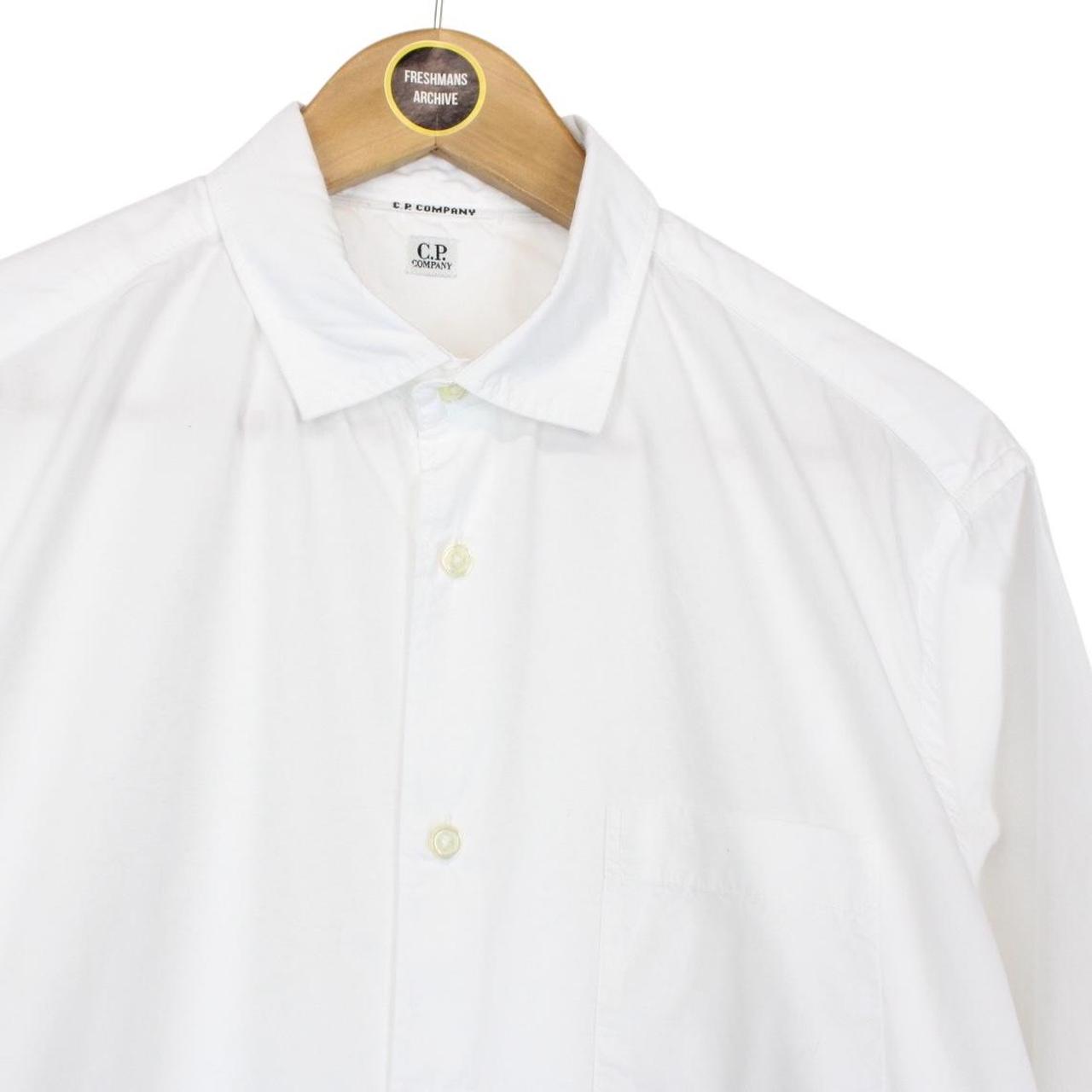 CP Company White Long Sleeve Cotton Shirt