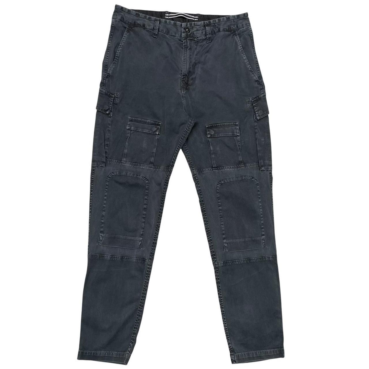 Stone Island AW 2022 Washed Black RE-T Fit Cargo Trousers