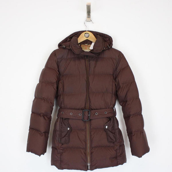 Burberry Brit Brown Nova Check Lined Belted Down Jacket