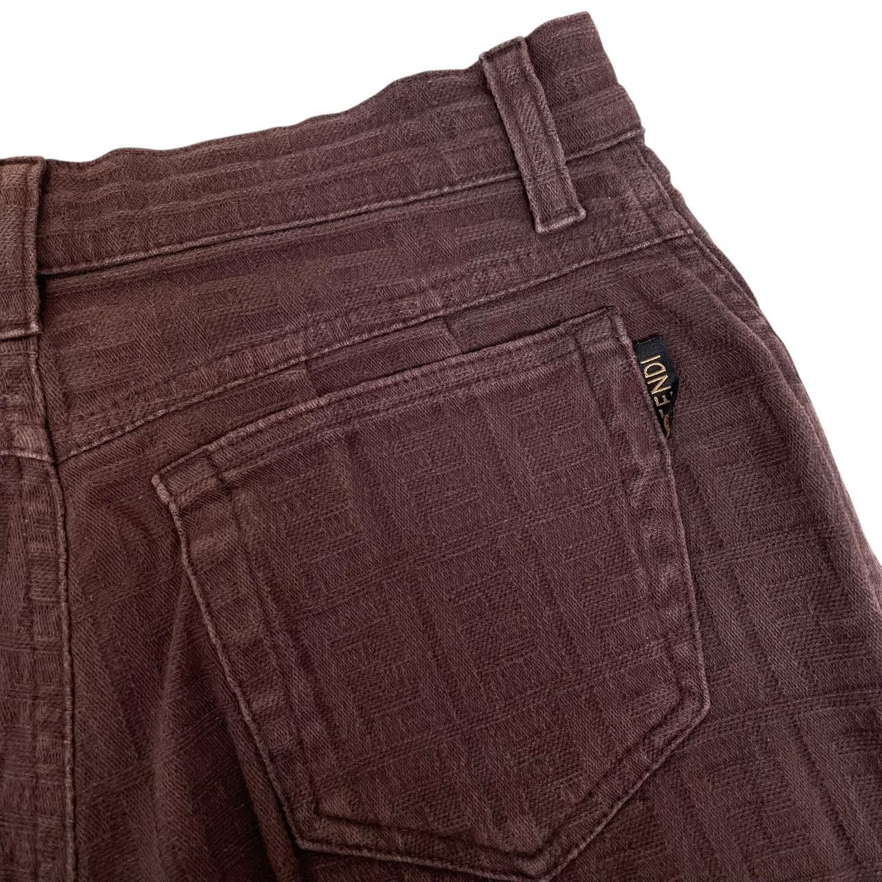 Vintage 90s Fendi Brown Zucca Monogram High Waisted Trousers