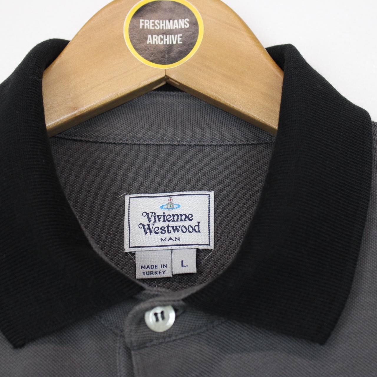 Vivienne Westwood Grey and Black Short Sleeve Orb Polo Shirt