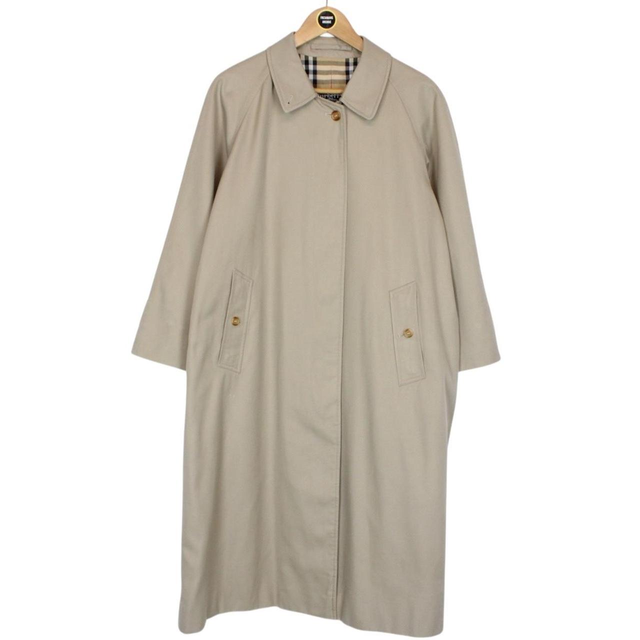 Vintage 90s Burberry Beige Single Breasted Trench Coat