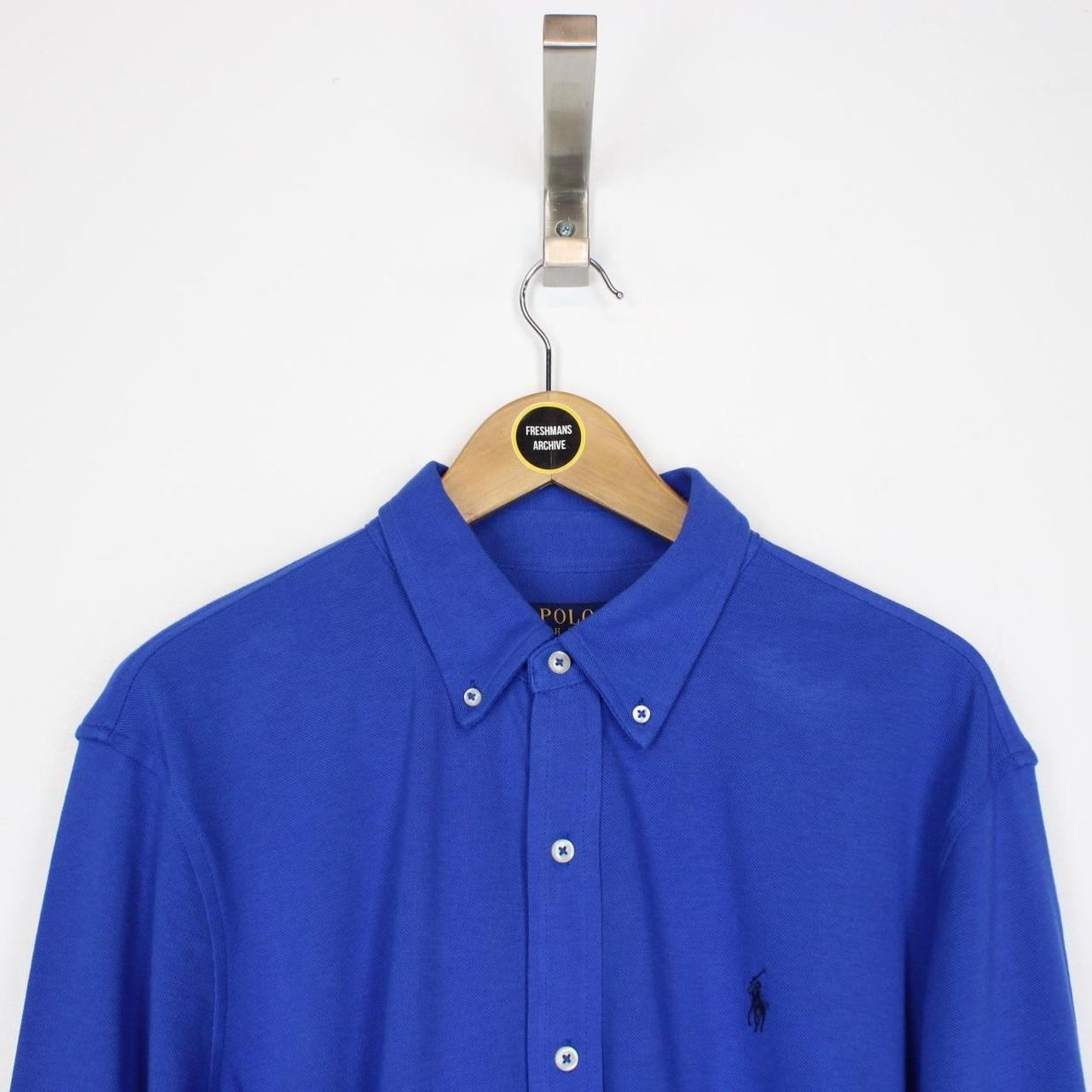Polo Ralph Lauren Blue Long Sleeve Cotton Featherweight Mesh Shirt