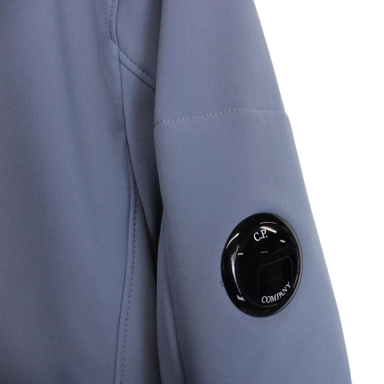 CP Company Blue Soft Shell R Full Zip Goggle Hooded Jacket