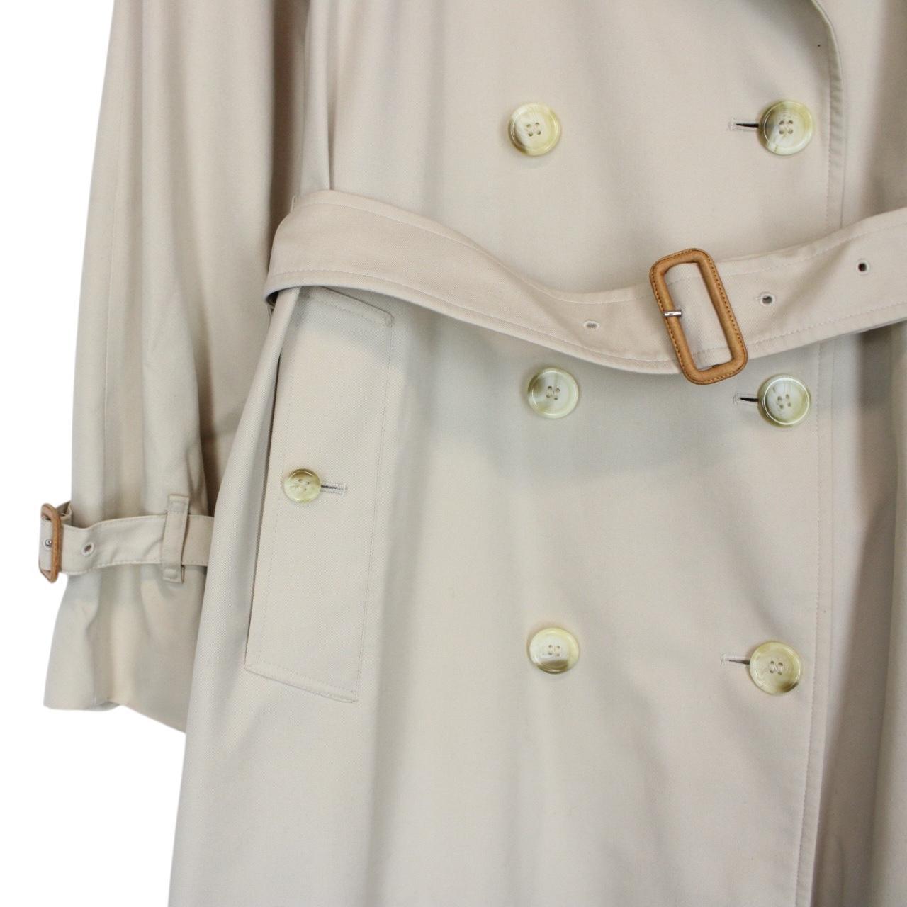 Vintage 90s Burberry Beige Double Breasted Belted Trench Coat