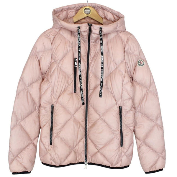 Moncler Oulx Pink Nylon Quilted Hooded Down Puffer Jacket