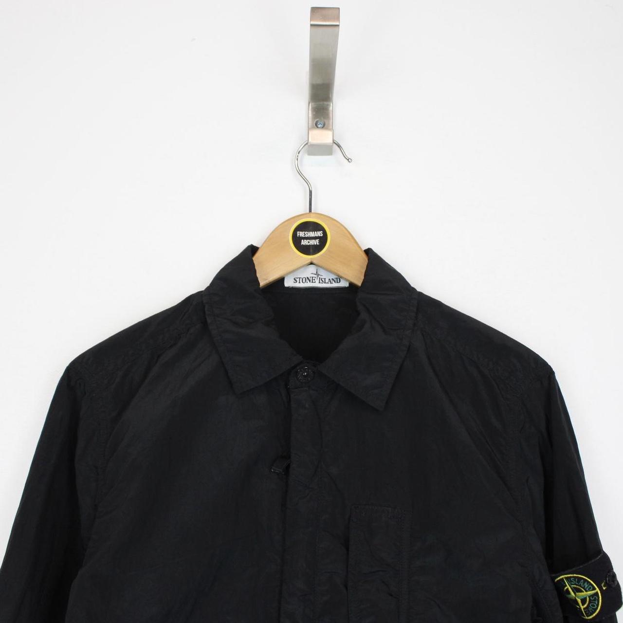 Stone Island SS 2018 Black Full Zip Nylon Metal Shimmer Overshirt Jacket