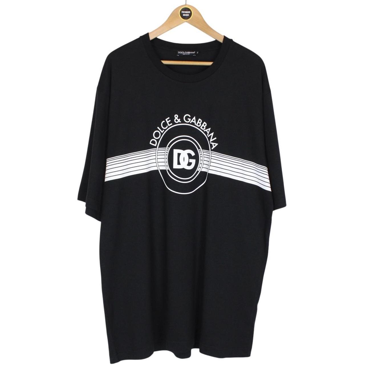 Dolce and Gabbana Black and White Interlock Logo Short Sleeve T-Shirt