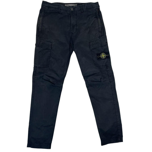 Stone Island SS 2022 Black RE-T Fit Cargo Trousers