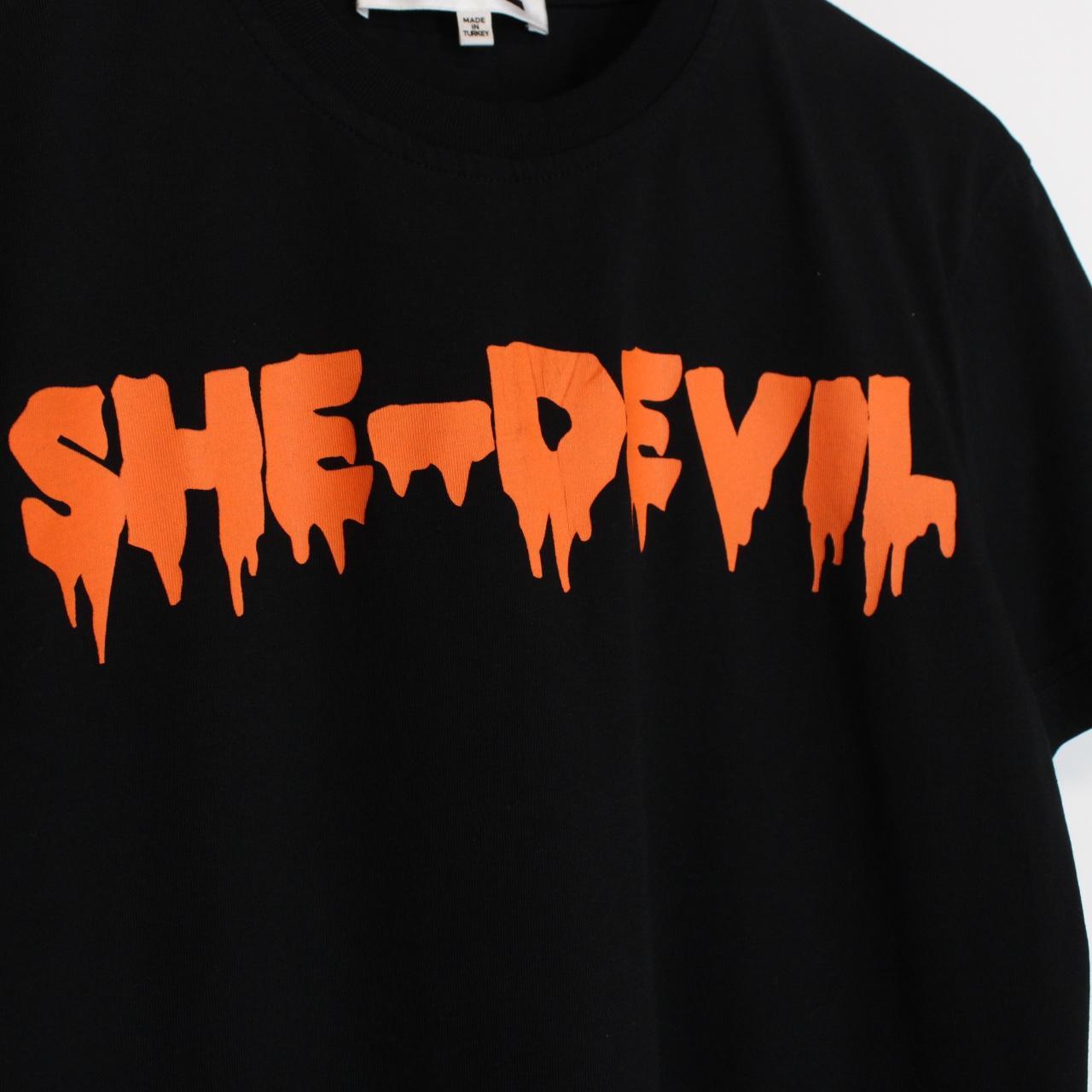 Alexander McQueen Black and Orange She-Devil Short Sleeve T-Shirt