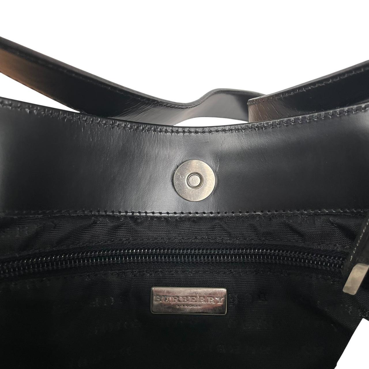 Burberry London Beige and Black Nova Check Coated Canvas Shoulder Bag