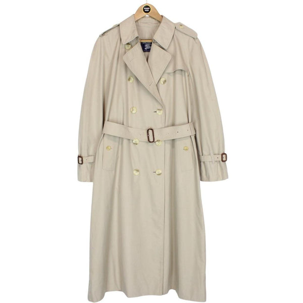 Vintage 90s Burberry Beige Double Breasted Belted Trench Coat