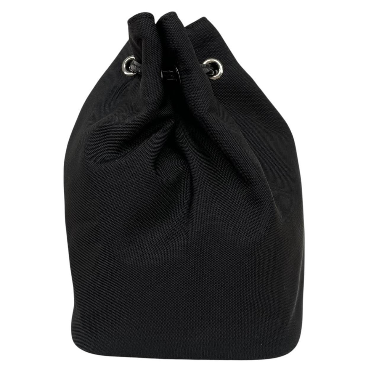 Gucci Black Nylon Canvas Drawstring Clutch Bag