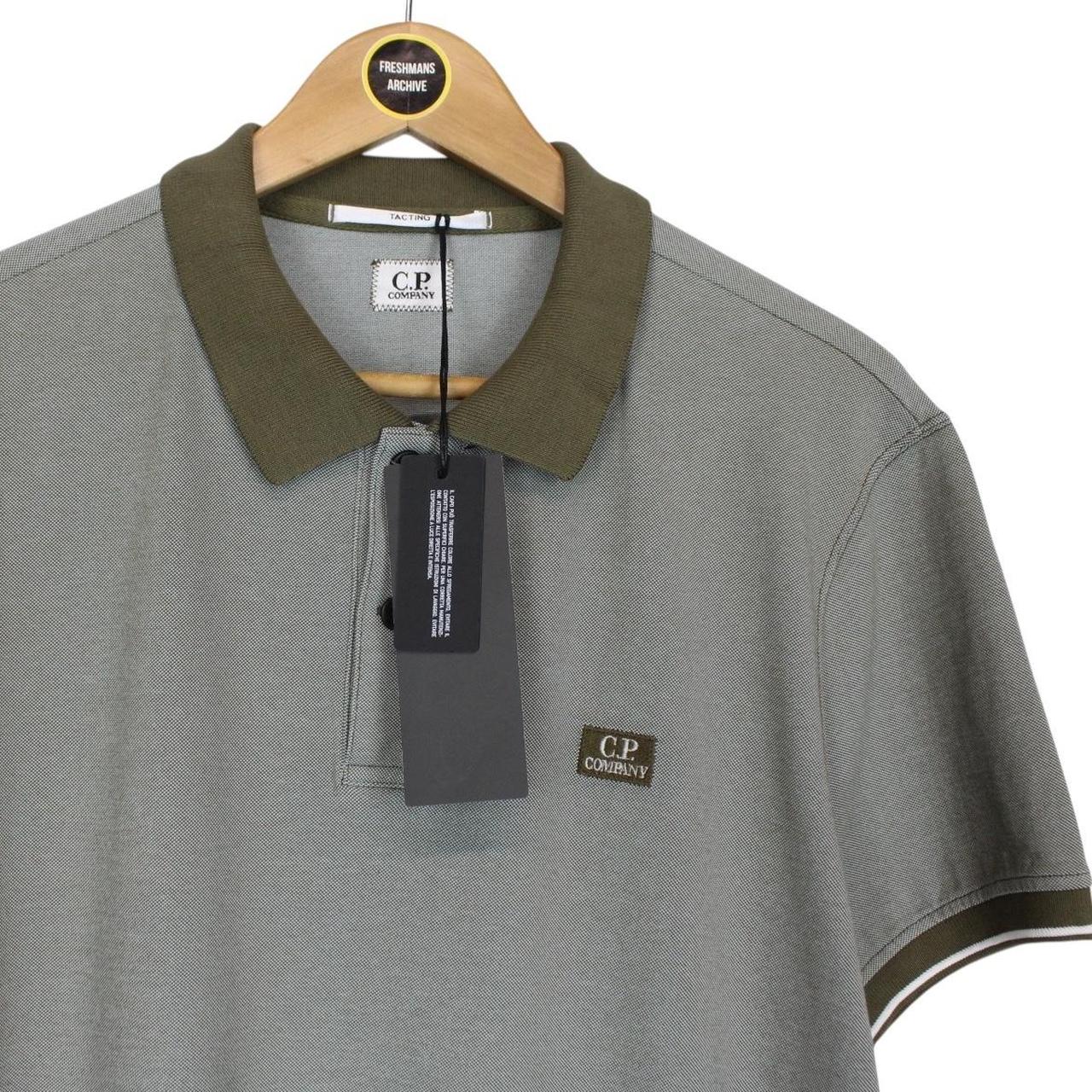 CP Company Khaki Green Short Sleeve Tacting Piquet Polo Shirt