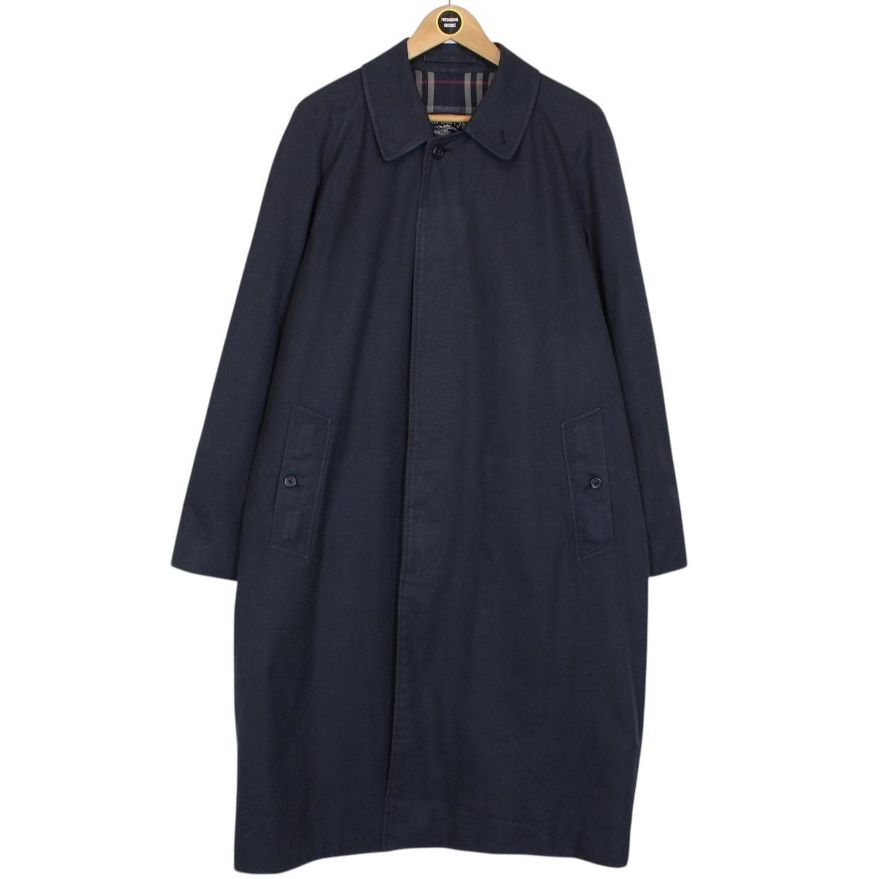 Vintage 90s Burberry Navy Blue Single Breasted Trench Coat