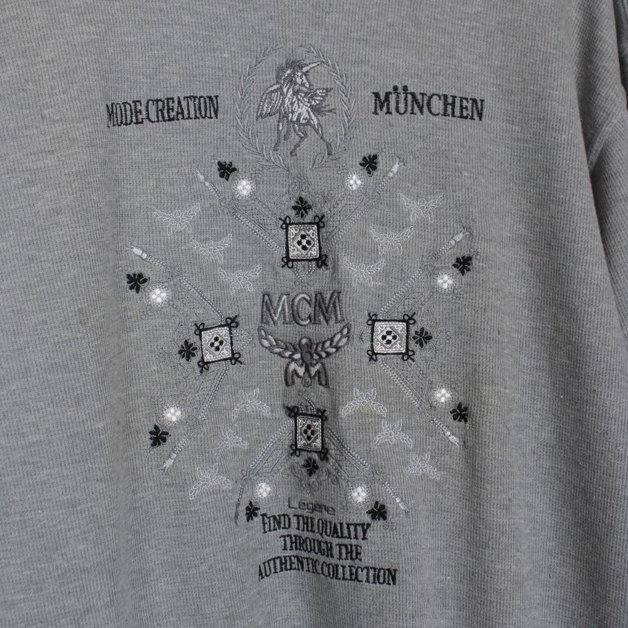 Vintage 90s MCM Grey Logo Sweatshirt Jumper