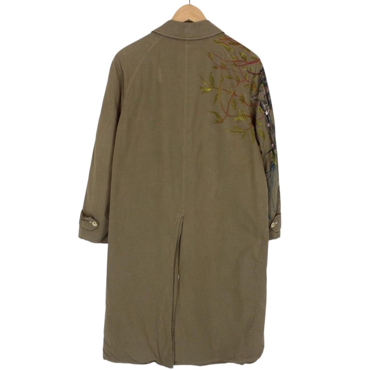 Vintage 90s Burberry Khaki Brown Painted Single Breasted Trench Coat