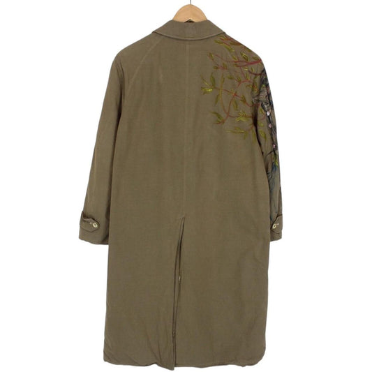 Vintage 90s Burberry Khaki Brown Painted Single Breasted Trench Coat