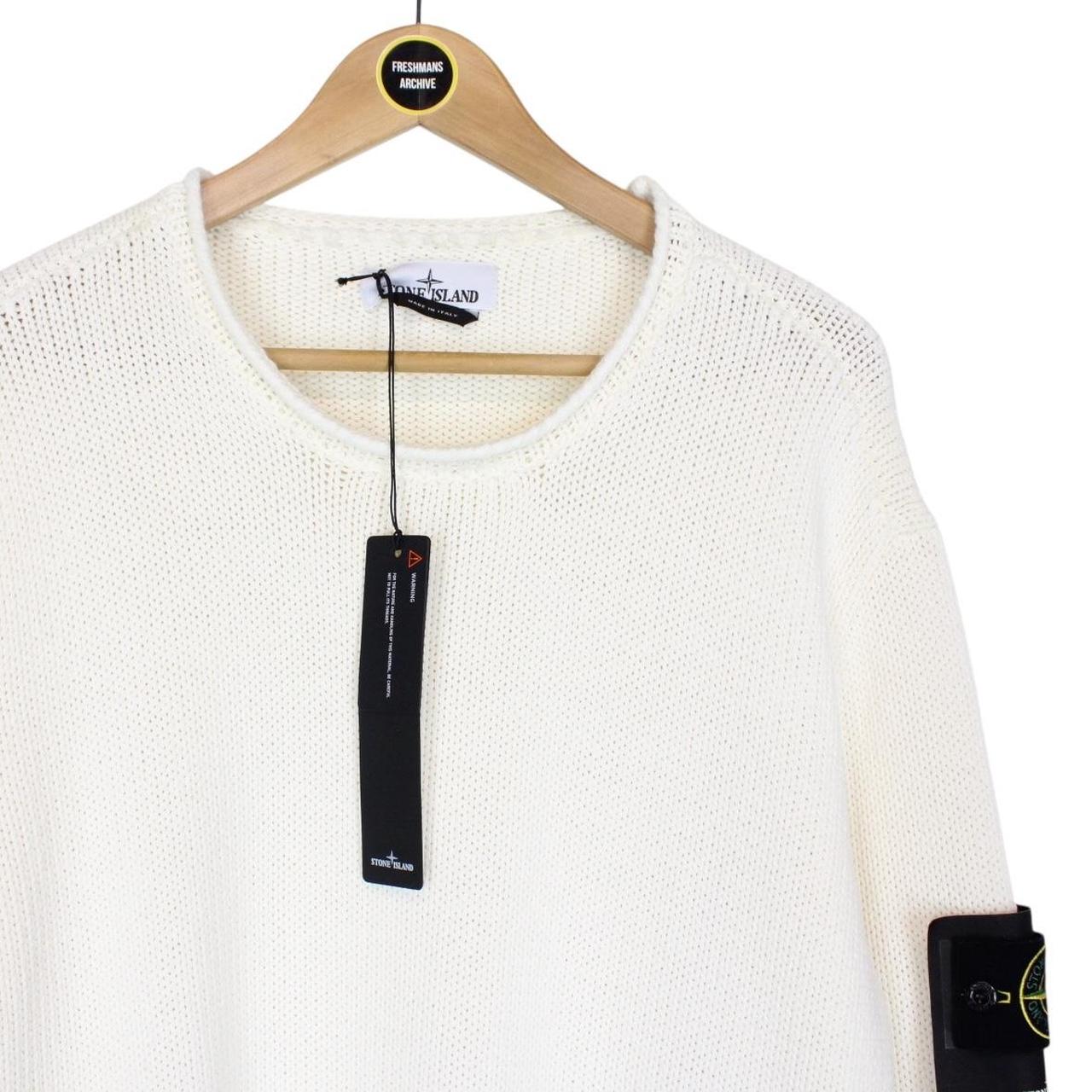 Stone Island SS 2023 Cream Heavyweight Cotton Knit Jumper