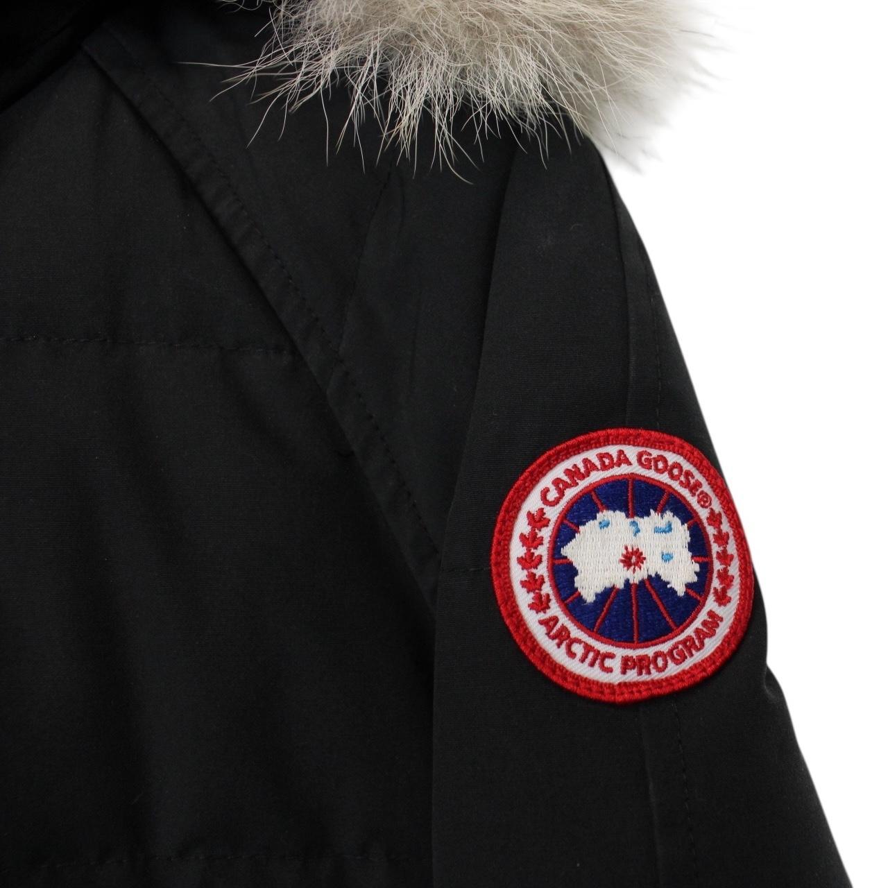Canada Goose Black Savona Bomber Down Jacket with Fur Trim