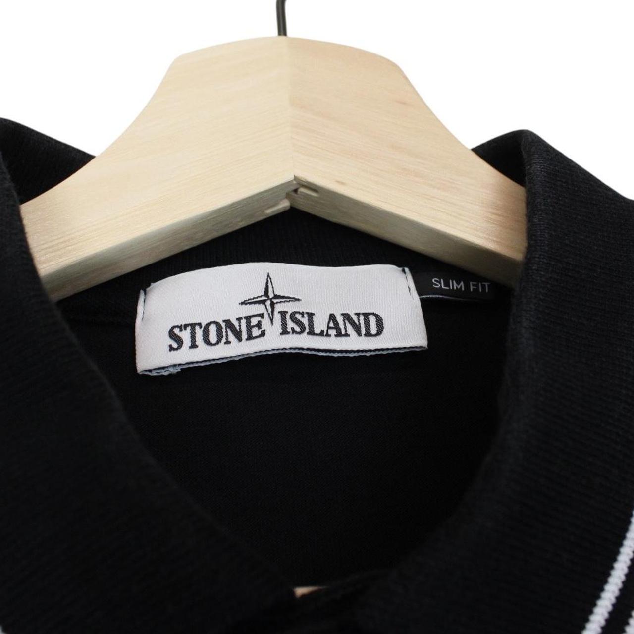 Stone Island Black Short Sleeve Compass Cotton Polo Shirt
