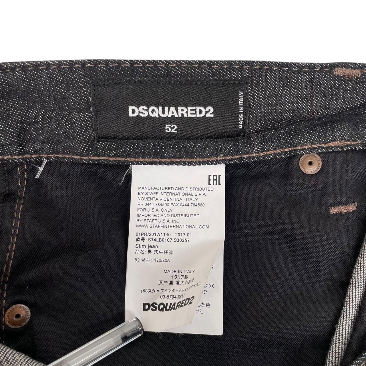 Dsquared2 Dark Grey Wash Distressed Caten Bros Slim Fit Jeans