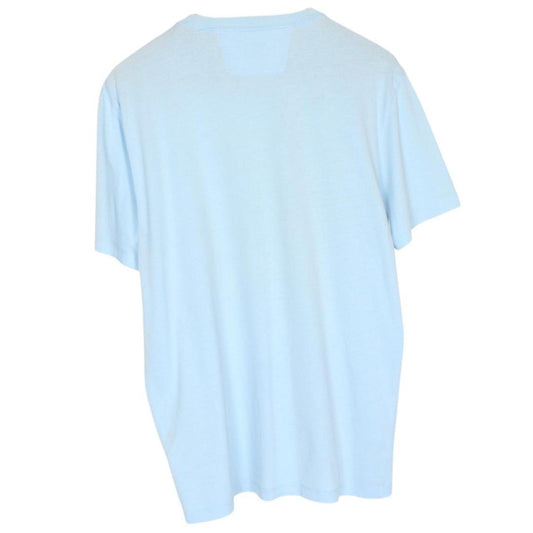 CP Company Light Blue and Black Block Man Logo Short Sleeve T-Shirt