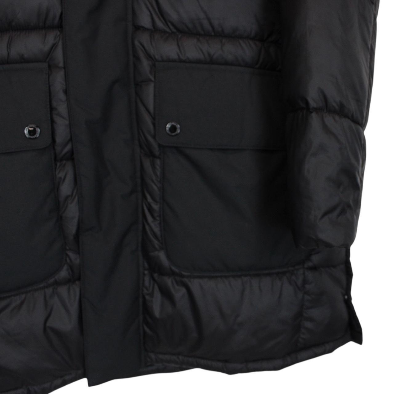 Barbour International Black Contrast Redford Faux Fur Hooded Parka Coat