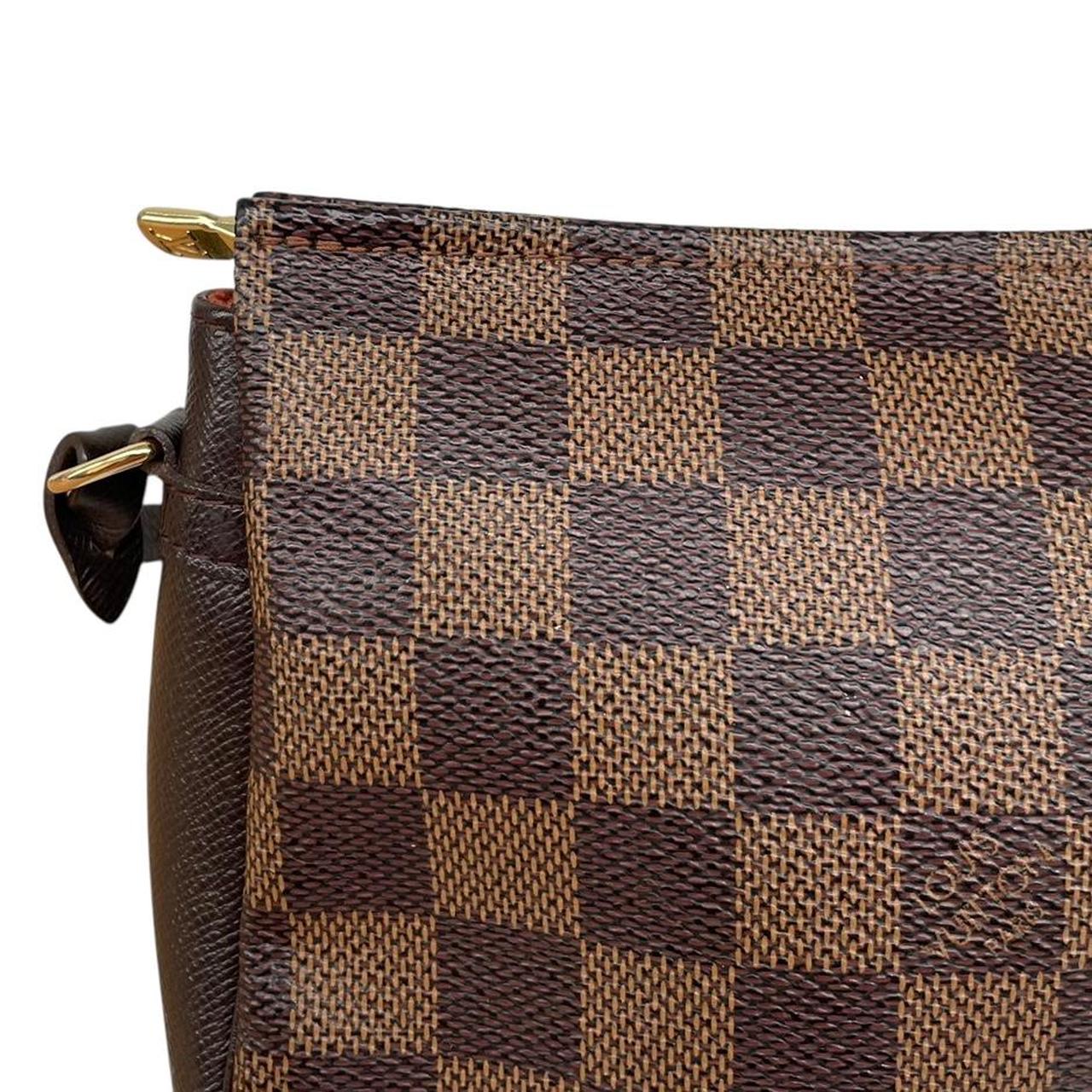 Vintage Louis Vuitton 2001 Brown and Tan Damier Ebene Trousse Pochette Bag