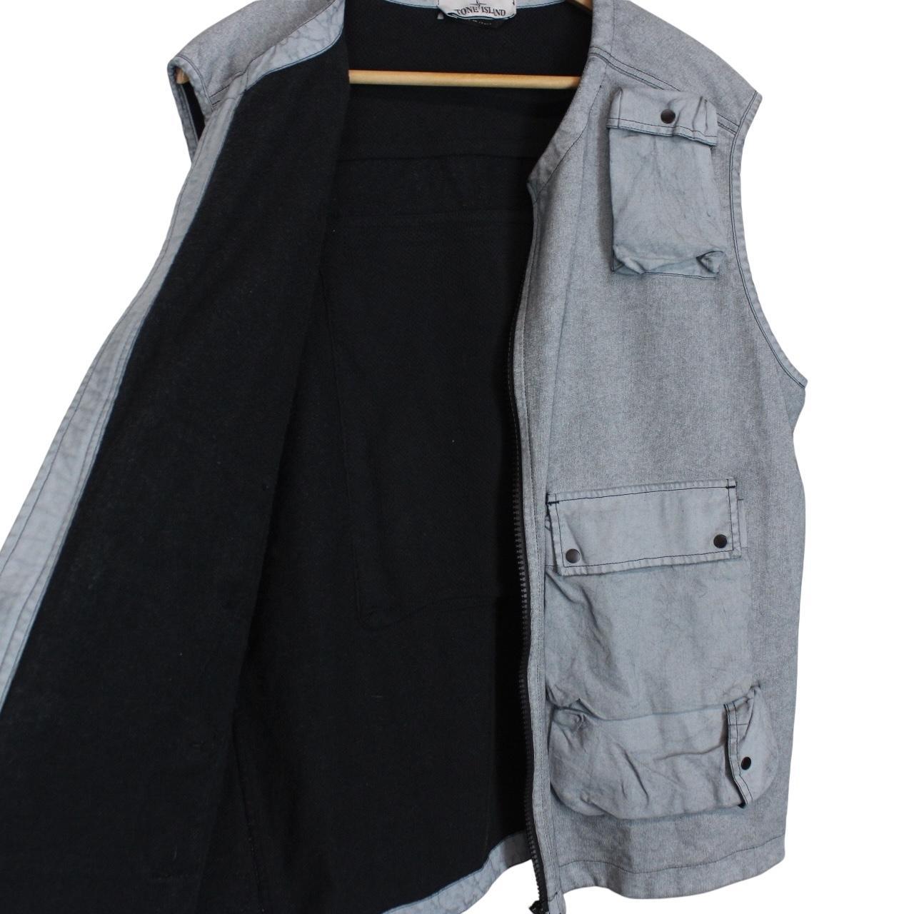 Stone Island SS 2019 Felpa Placcata Blue Multi Pocket Cotton Vest