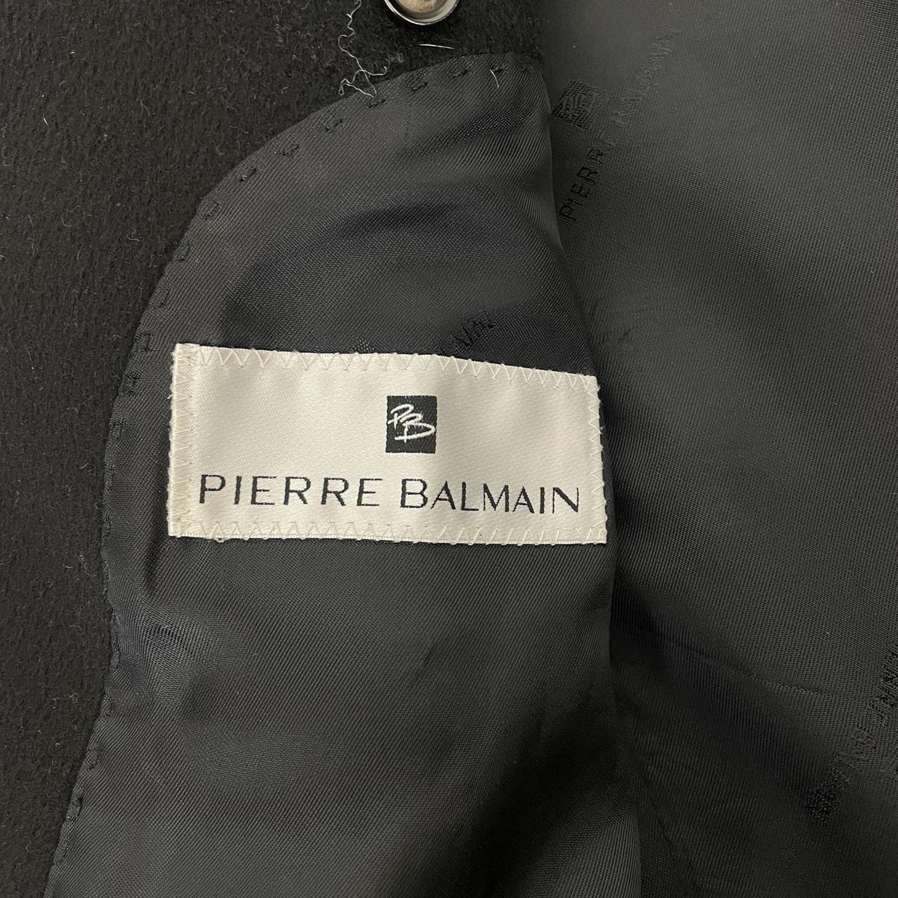 Pierre Balmain Paris Black Cashmere Wool Blend Coat