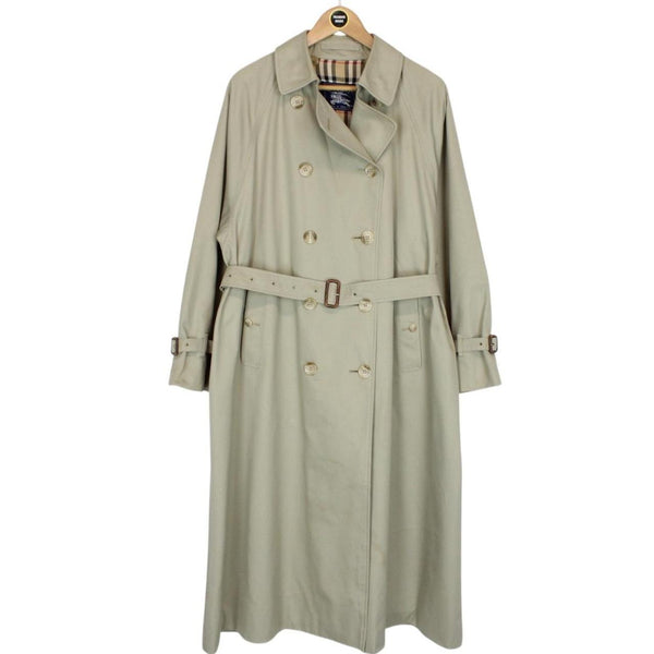 Vintage 90s Burberry Beige Double Breasted Belted Trench Coat
