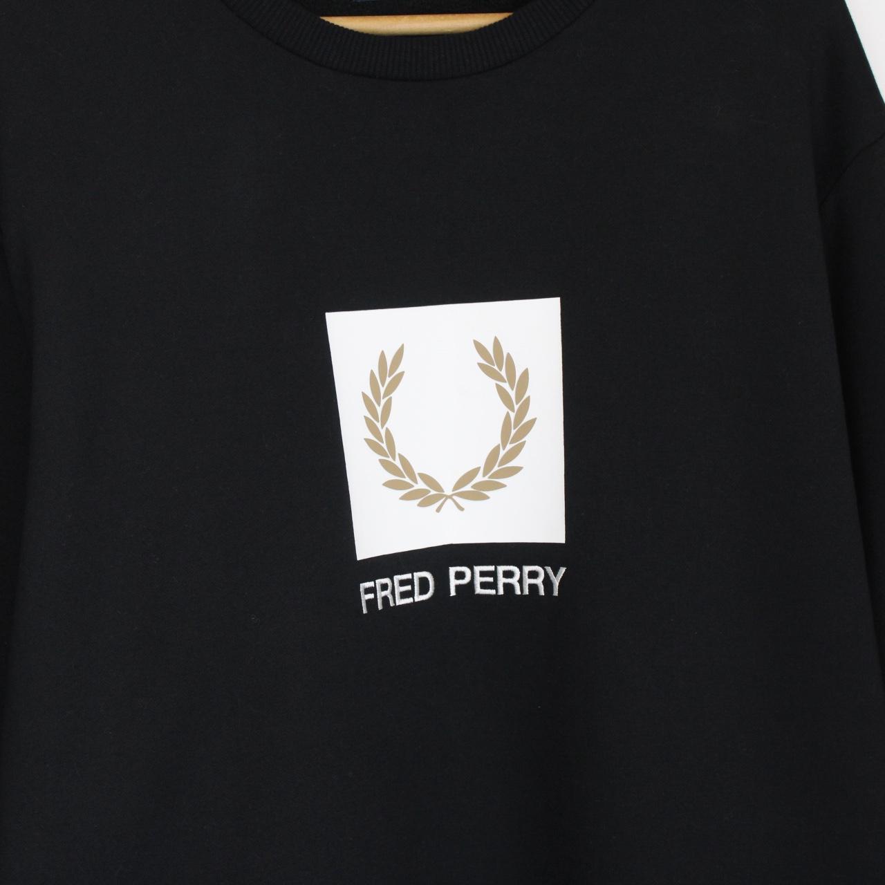 Fred Perry Black Logo Crew Neck Sweatshirt Jumper