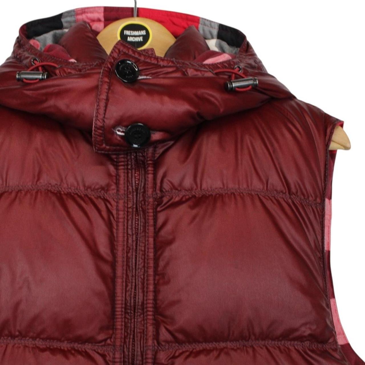 Burberry Brit Red Nova Check Nylon/Cotton Reversible Down Gilet / Bodywarmer