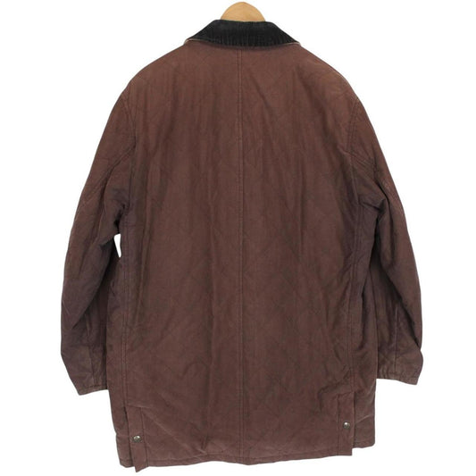 Vintage 90s Burberry Brown Wool Nova Check Lined Quilted Coat