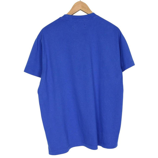 Amiri Blue and White Short Sleeve Logo Print Cotton T-Shirt